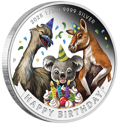 2025 50c Happy Birthday 1/2oz Silver Coloured Uncirculated Coin