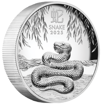 2025 $1 Lunar Year of The Snake 1oz Silver High Relief Proof Coin
