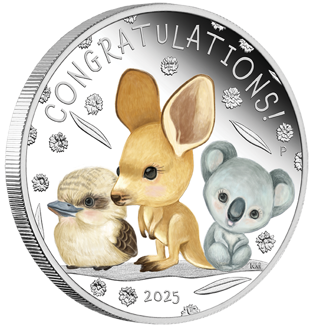 2025 50c Newborn Baby 1/2oz Silver Coloured Proof Coin