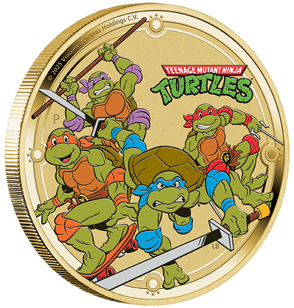 Tuvalu 2025 $1 Teenage Mutant Ninja Turtles Coloured Uncirculated Coin