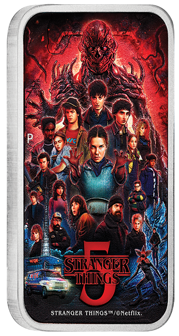 Tuvalu 2026 $1 Stranger Things Season 5 1oz Silver Coloured Rectangular Coin