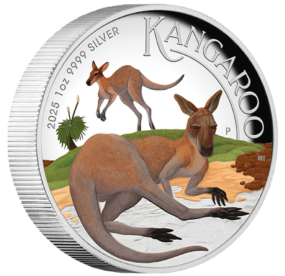 2025 $1 Australian Kangaroo 1oz Silver Coloured High Relief Proof Coin