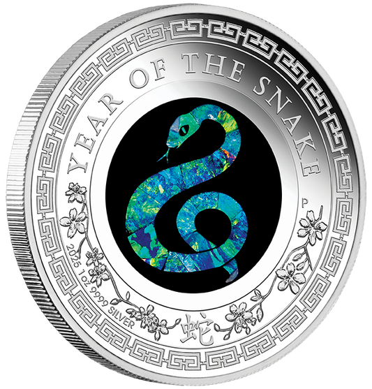 2025 $1 Australian Opal Lunar Year of The Snake 1oz Silver Proof Coin