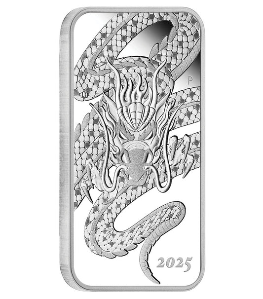 2025 $1 Dragon 1oz Silver Proof Rectangular Coin