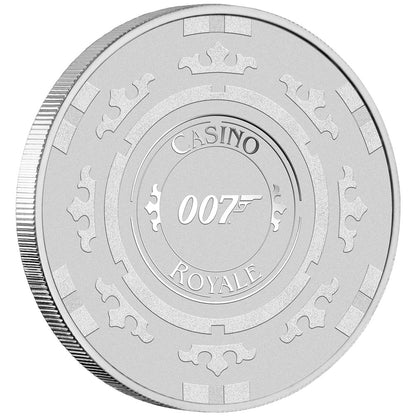 Tuvalu 2023 $1 James Bond 007 Casino Royale Chip 1oz Silver Uncirculated Coin