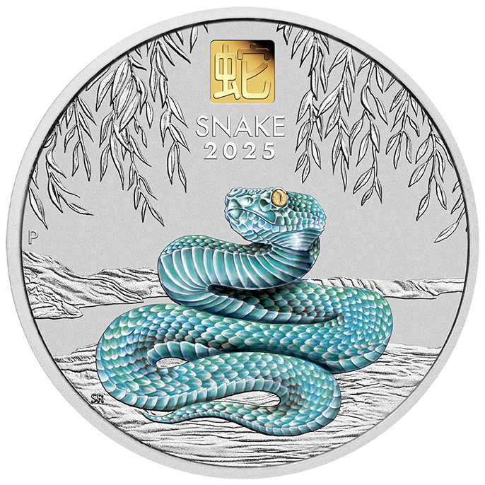 2025 $30 Lunar Year of The Snake 1kg Silver Coloured Gold Privy Mark Uncirculated Coin
