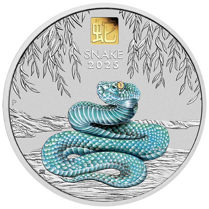 2025 $30 Lunar Year of The Snake 1kg Silver Coloured Gold Privy Mark Uncirculated Coin