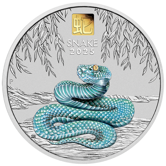 2025 $30 Lunar Year of The Snake 1kg Silver Coloured Gold Privy Mark Uncirculated Coin