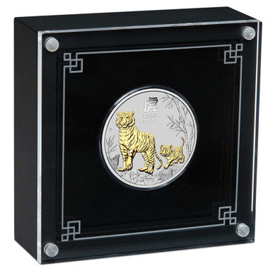 2022 $1 Lunar Year of The Tiger 1oz Silver Gilded Coin