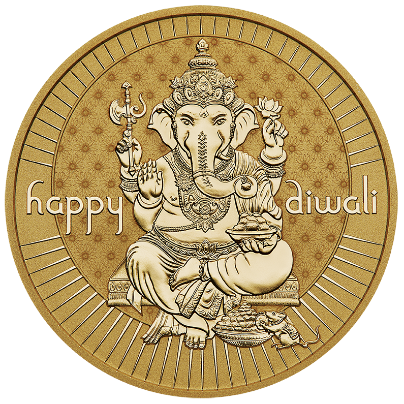 2024 Happy Diwali 1oz Silver Gilded Medallion