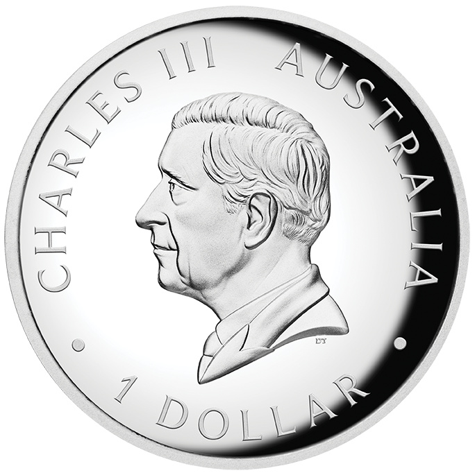 2025 $1 Australian Kangaroo 1oz Silver Coloured High Relief Proof Coin