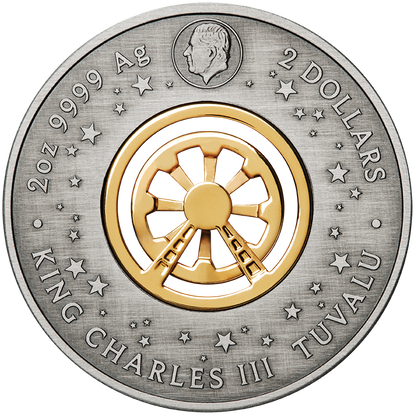 Tuvalu 2025 $2 Ferris Wheel 2oz Silver Antiqued Coloured Coin