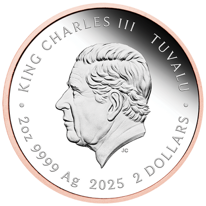 Tuvalu 2025 $2 Spongebob Squarepants Patrick Selectively Pink Gold Plated 2oz Silver Proof Coin