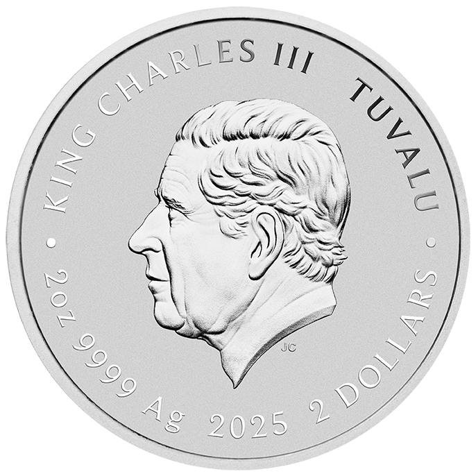Tuvalu 2025 $2 Teenage Mutant Ninja Turtles 2oz Silver Coloured Pizza Coin