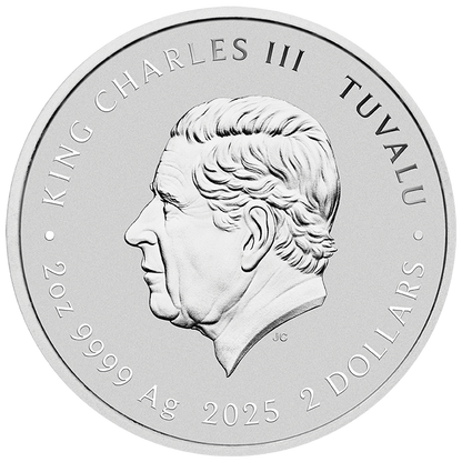 Tuvalu 2025 $2 Teenage Mutant Ninja Turtles 2oz Silver Coloured Pizza Coin
