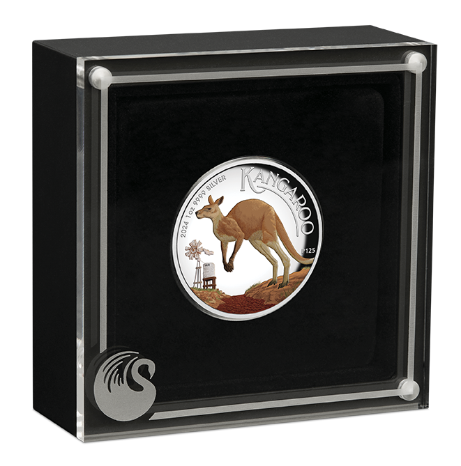 2024 $1 Australian Kangaroo 1oz Silver Coloured High Relief Proof Coin