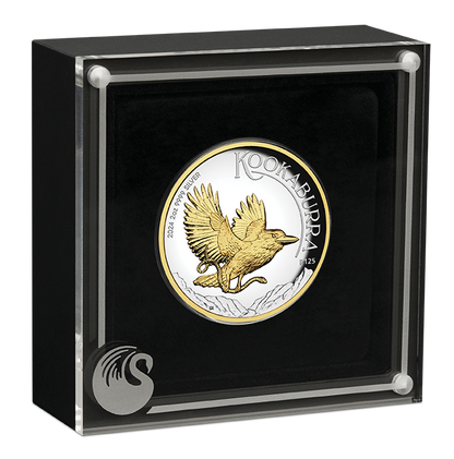 2024 $2 Australian Kookaburra Selectively Gold Plated 2oz Silver High Relief Proof Coin
