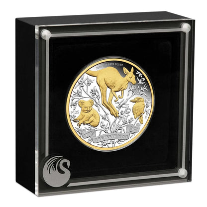 2024 $2 The Perth Mint's 125th Anniversary 2oz Silver Gilded Proof Coin