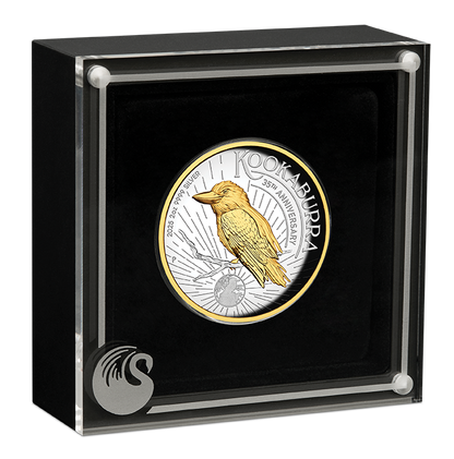 2025 $2 Australian Kookaburra 35th Anniversary Selectively Gold Plated 2oz Silver High Relief Proof Coin
