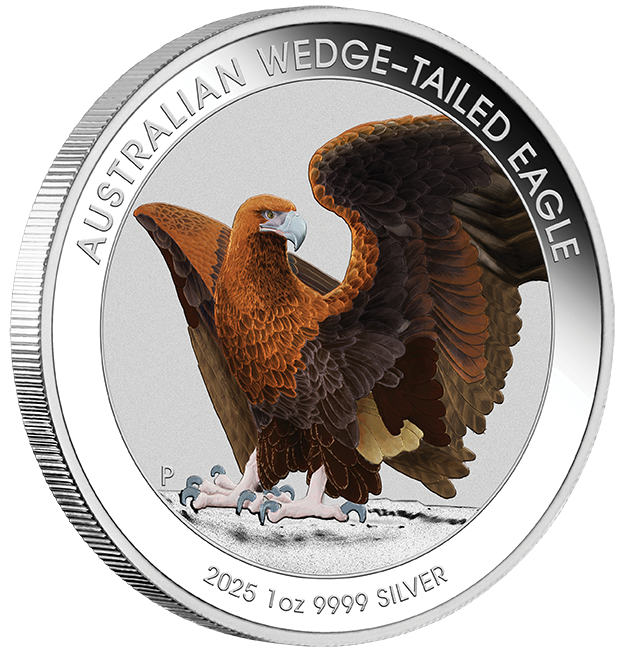2025 $1 Austalian Wedge-Tailed Eagle 1oz Silver Coloured Uncirculated Coin