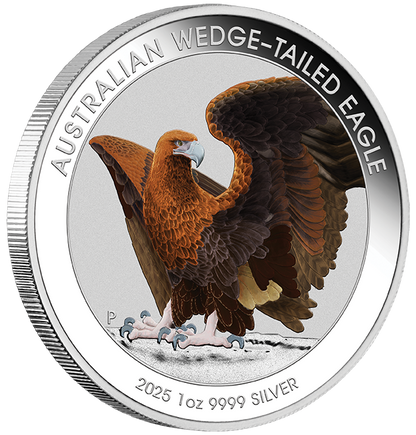 2025 $1 Austalian Wedge-Tailed Eagle 1oz Silver Coloured Uncirculated Coin