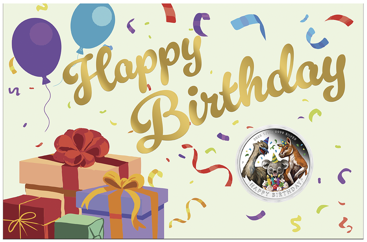 2025 50c Happy Birthday 1/2oz Silver Coloured Uncirculated Coin