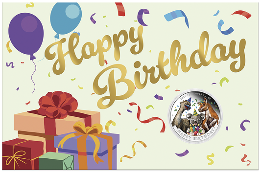2025 50c Happy Birthday 1/2oz Silver Coloured Uncirculated Coin