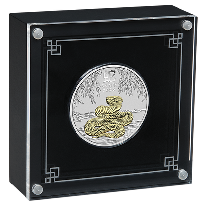 2025 $1 Lunar Year of The Snake 1oz Silver Gilded Coin