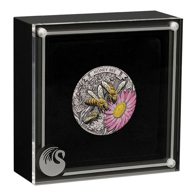 2025 $2 Honey Bee 2oz Silver Coloured Antiqued Coin