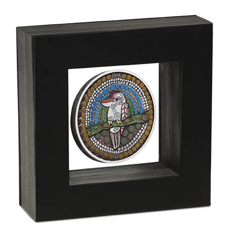 2024 $2 Australian Kookaburra Kaa Kaa 2oz Silver Coloured Antiqued Coin