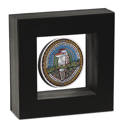 2024 $2 Australian Kookaburra Kaa Kaa 2oz Silver Coloured Antiqued Coin