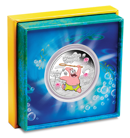 Tuvalu 2025 $1 Spongebob Squarepants Patrick 1oz Silver Coloured Proof Coin