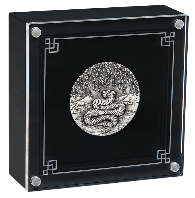 2025 $2 Lunar Year of The Snake 2oz Silver Antiqued Coin