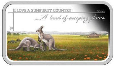 2015 $1 Sunburnt Country Kangaroo 1oz Silver Proof Rectangle Shaped Coin