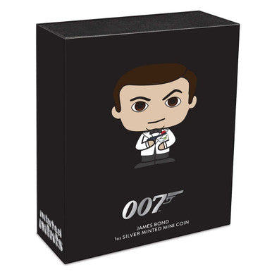 Tuvalu 2023 $1 Minted Mini James Bond Shaped 1oz Silver Coloured Coin