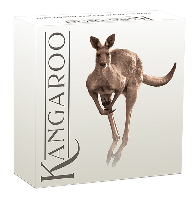 2024 $2 Australian Kangaroo 2oz Silver Reverse Gilded Coin