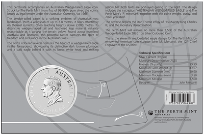 2026 $1 Australian Wedge-Tailed Eagle 1oz Silver Coloured Uncirculated Coin