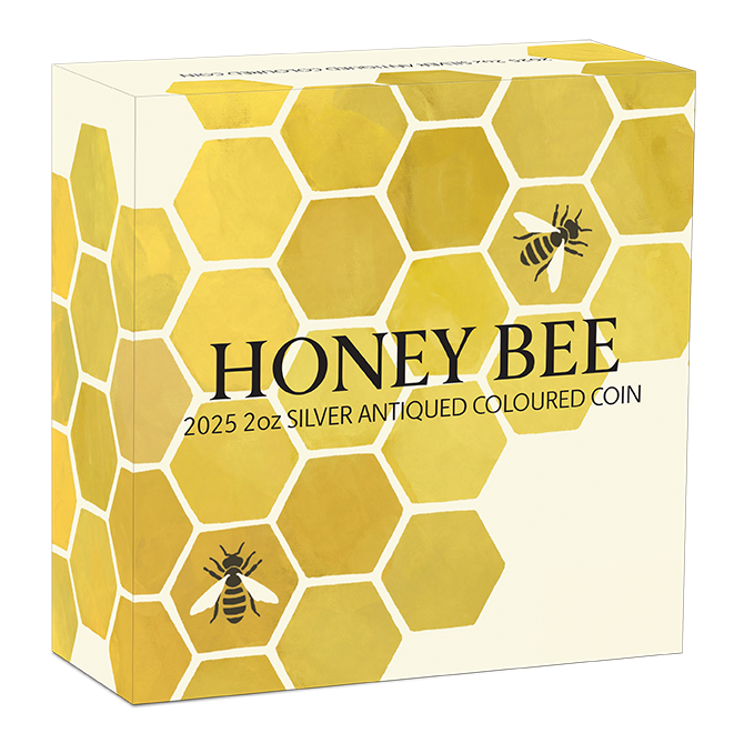2025 $2 Honey Bee 2oz Silver Coloured Antiqued Coin