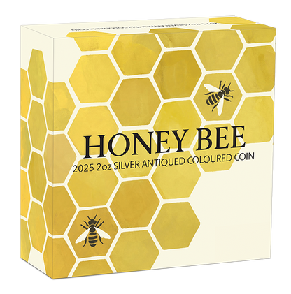 2025 $2 Honey Bee 2oz Silver Coloured Antiqued Coin