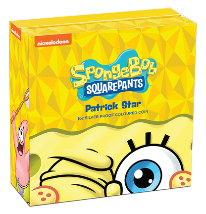 Tuvalu 2025 $1 Spongebob Squarepants Patrick 1oz Silver Coloured Proof Coin