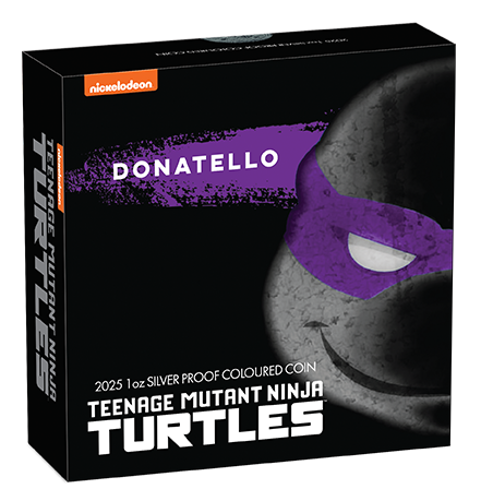 Tuvalu 2025 $1 Teenage Mutant Ninja Turtles Donatello 1oz Silver Coloured Proof Coin