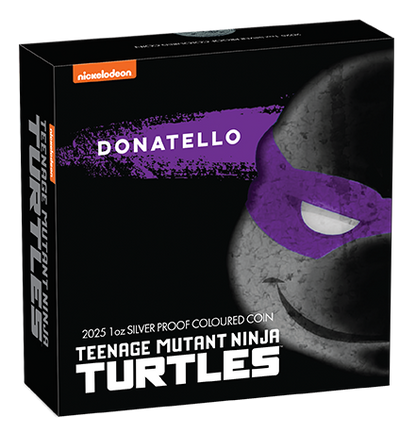Tuvalu 2025 $1 Teenage Mutant Ninja Turtles Donatello 1oz Silver Coloured Proof Coin
