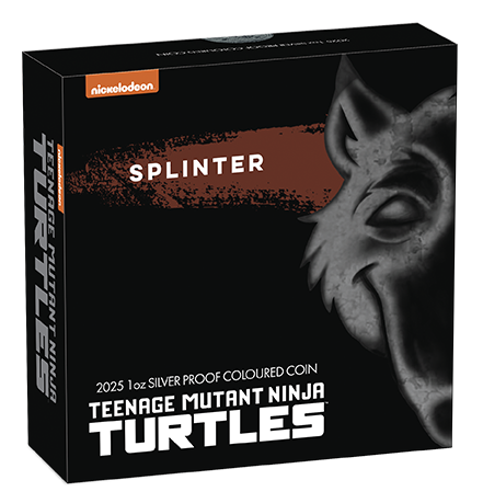 Tuvalu 2025 $1 Teenage Mutant Ninja Turtles Master Splinter 1oz Silver Coloured Proof Coin