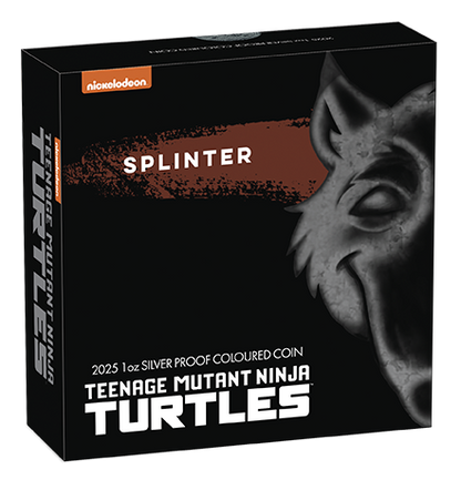Tuvalu 2025 $1 Teenage Mutant Ninja Turtles Master Splinter 1oz Silver Coloured Proof Coin