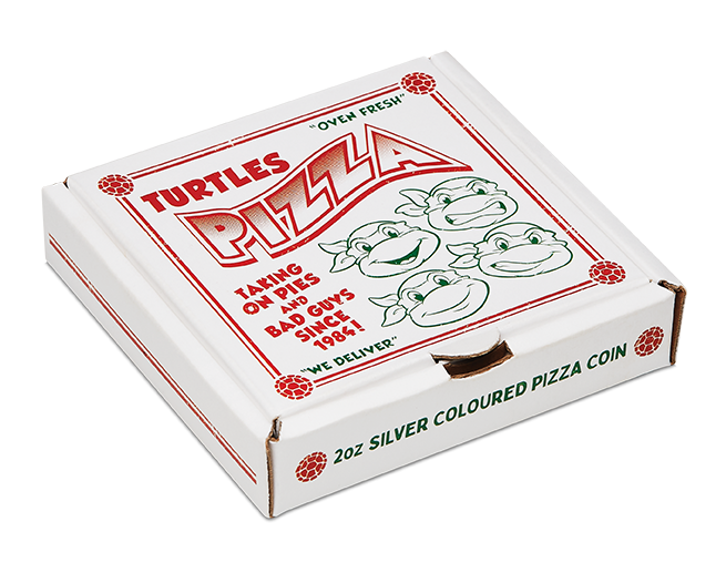 Tuvalu 2025 $2 Teenage Mutant Ninja Turtles 2oz Silver Coloured Pizza Coin