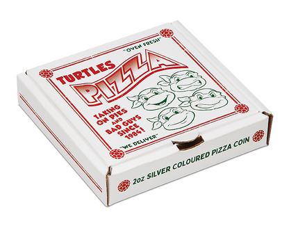Tuvalu 2025 $2 Teenage Mutant Ninja Turtles 2oz Silver Coloured Pizza Coin