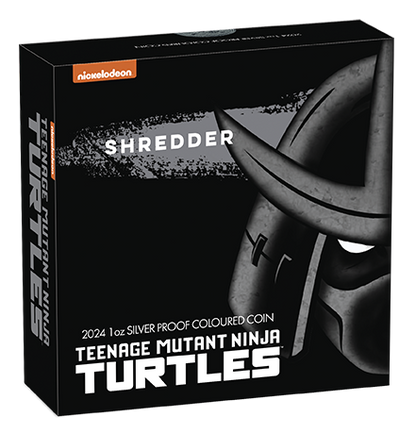 Tuvalu 2024 $1 Teenage Mutant Ninja Turtles Shredder 1oz Silver Coloured Proof Coin