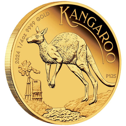 2024 $25 Australian Kangaroo 1/4oz Gold Proof Coin