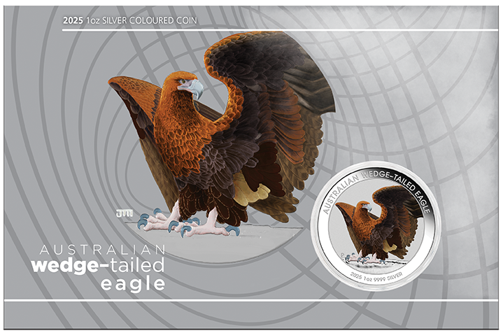 2025 $1 Austalian Wedge-Tailed Eagle 1oz Silver Coloured Uncirculated Coin