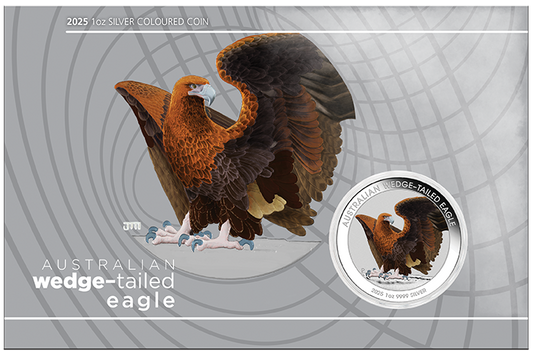 2025 $1 Austalian Wedge-Tailed Eagle 1oz Silver Coloured Uncirculated Coin